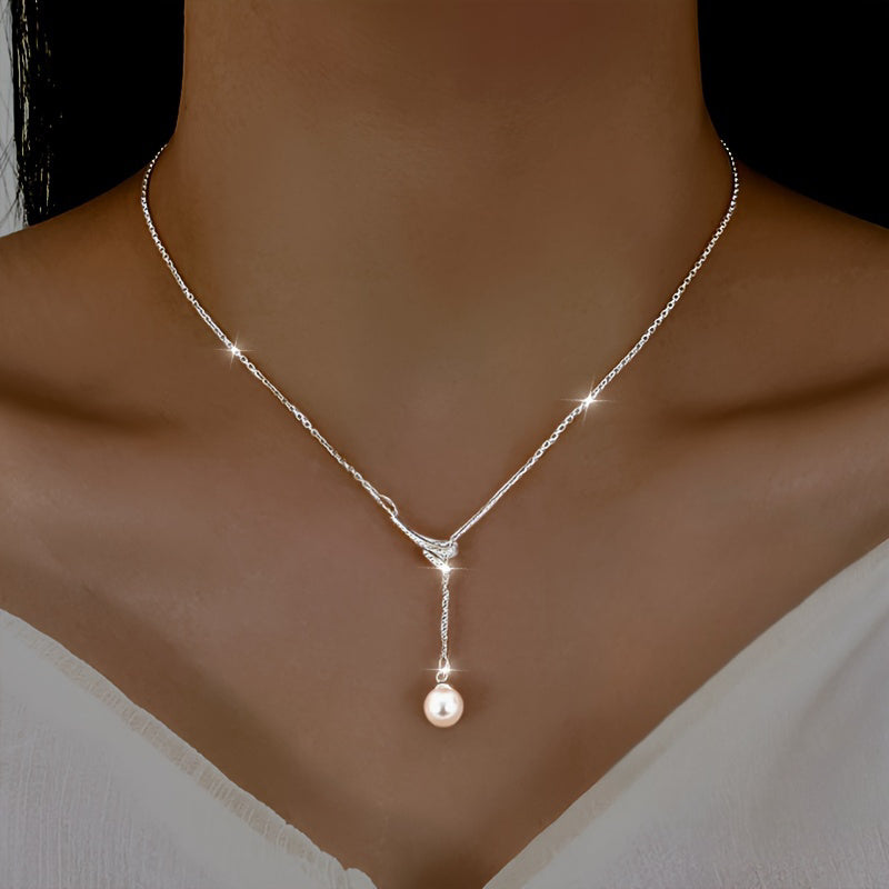 Elegant Y-Necklace “Serenita” with Pearl Pendant