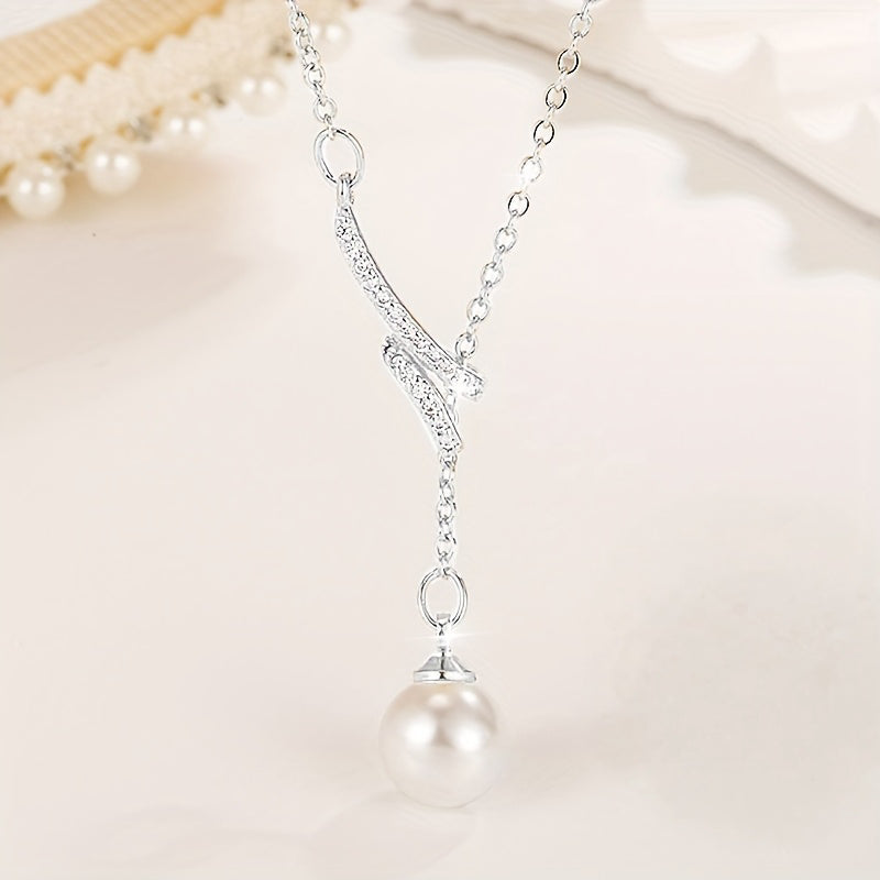 Elegant Y-Necklace “Serenita” with Pearl Pendant