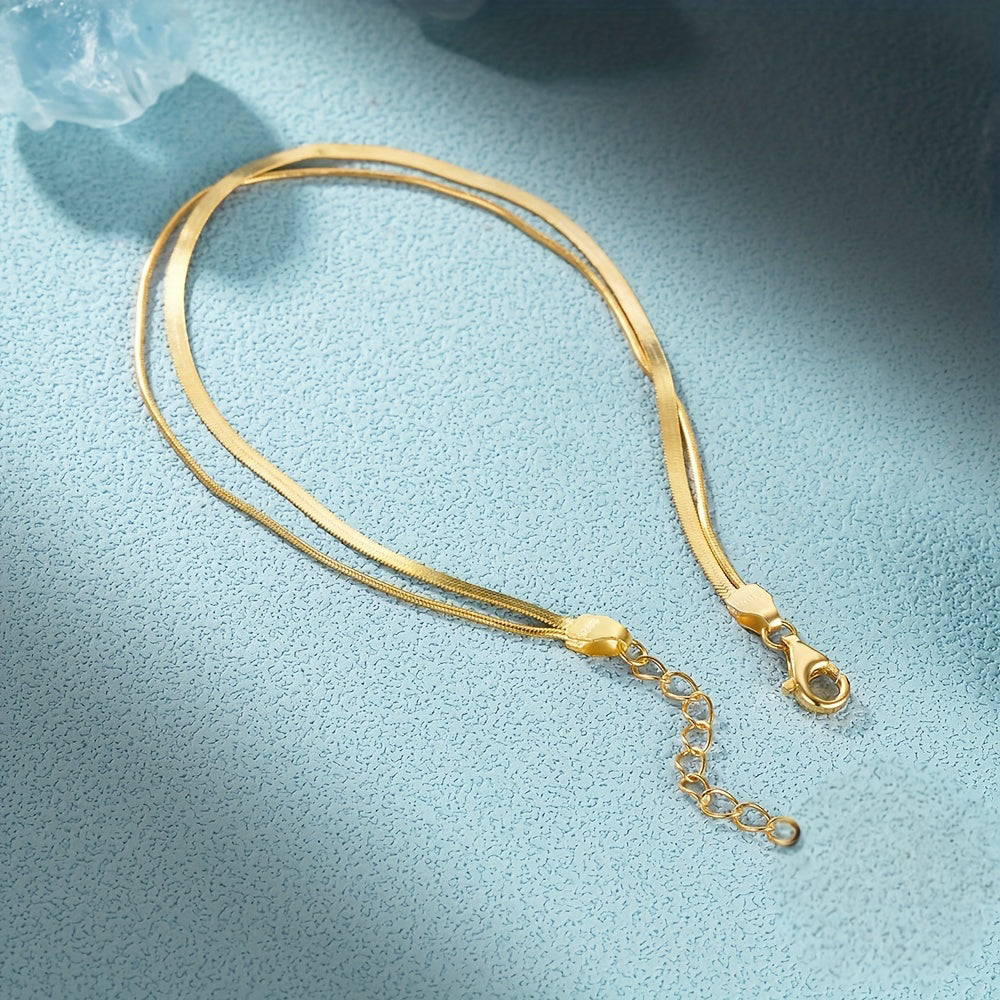 Double-Layer Snake Chain Bracelet “Celesta” – Silver & Gold